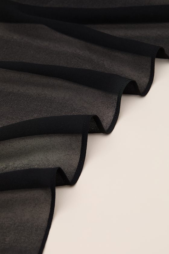 Neave Black Chiffon Sash Scarf - thumbnail 2