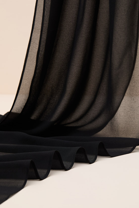 Neave Black Chiffon Sash Scarf - thumbnail 5