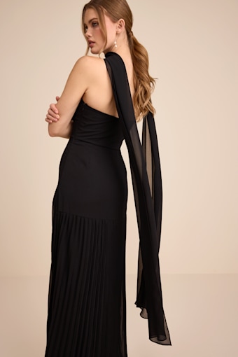 Neave Black Chiffon Sash Scarf 1