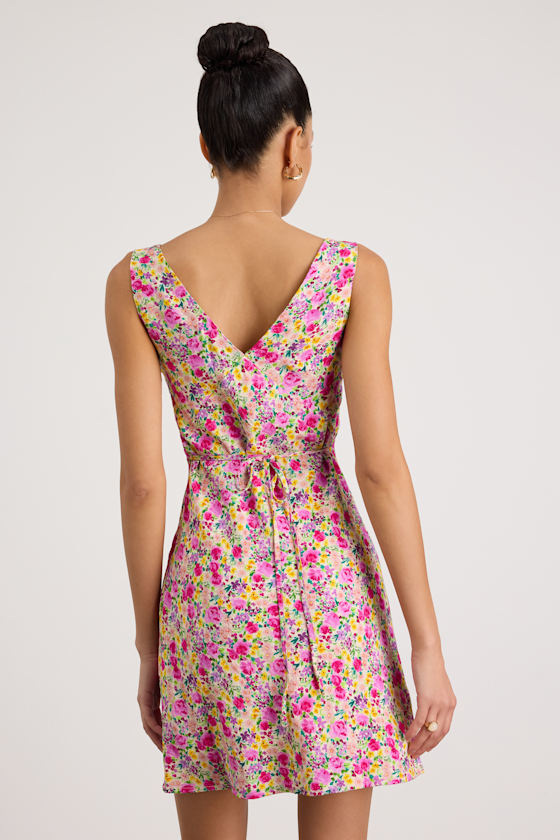 Vanessa Pink Multi Floral Sleeveless Mini Dress 2