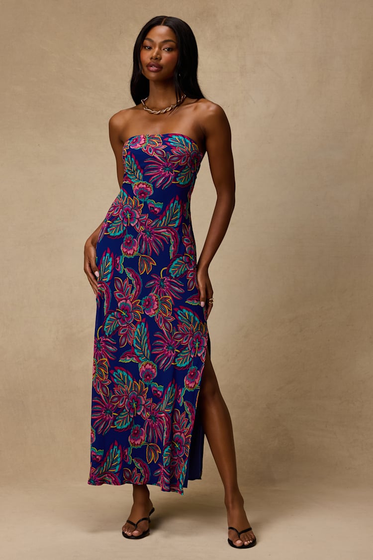 strapless boho maxi dress Women's Crochet Dresses | Mykonos | Anna Kosturova tropical getaways Blue Multi Print Dress -