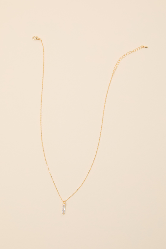 Limina 14KT Gold Rhinestone Charm Necklace - thumbnail 4