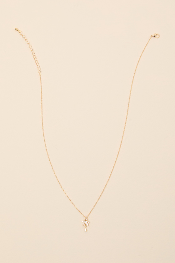 Sabal 14KT Gold Palm Tree Charm Necklace - thumbnail 4