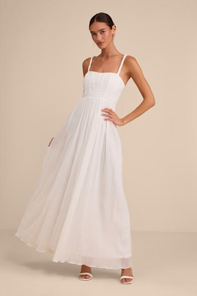 baddie dress to impress Zapaka Women White Ankle Length Engagement Dress with Slit Thick Straps Sheath Satin Rehearsal Dinner Dress, White / US16 main image 1