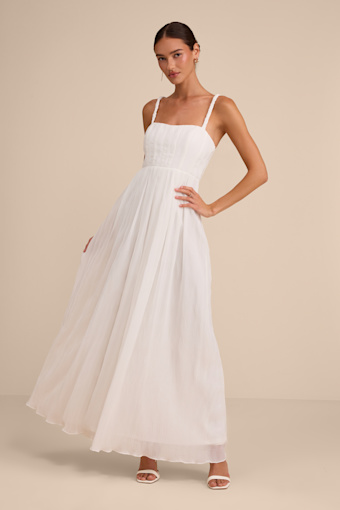 Alana White Textured Sleeveless Maxi Dress 1
