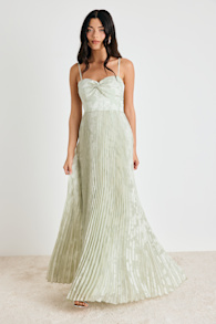 Candia Sage Floral Jacquard Satin Maxi Dress 2