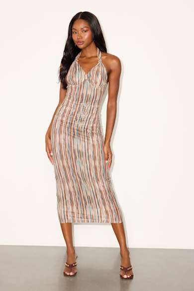 black midi tank dress Black/Black Midi Woven Knit Tank Top Combo Dress  Ada & Lo