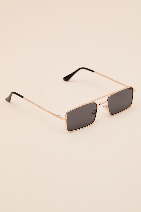 Giovani Gold Small Rectangle Glasses - thumbnail 4