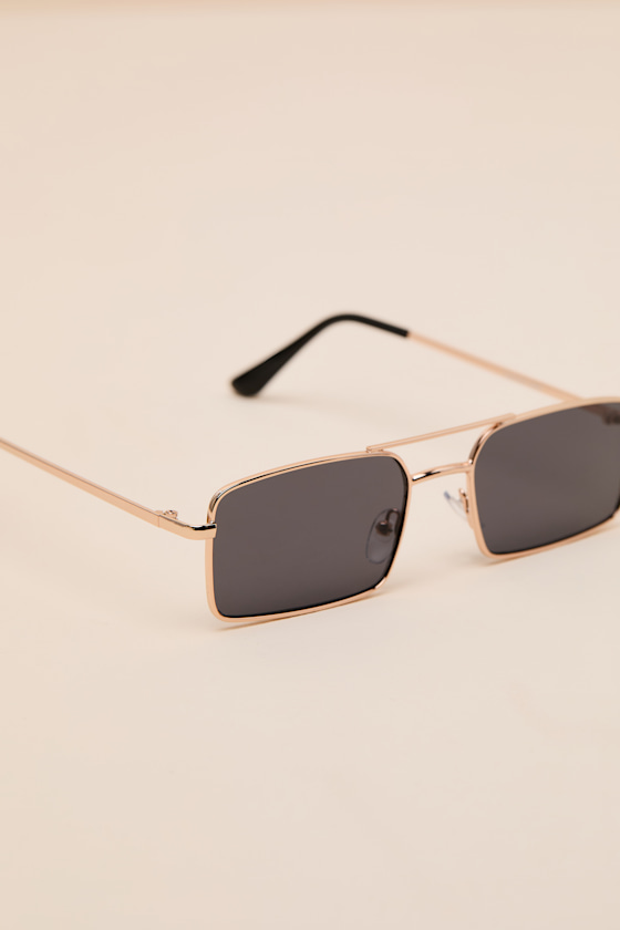 Giovani Gold Small Rectangle Glasses - thumbnail 5