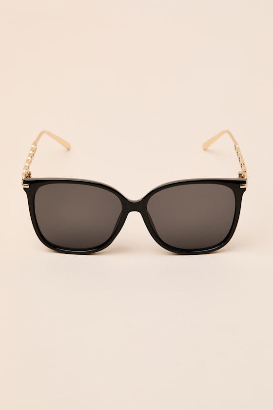 Madita Black Oversized Square Sunglasses - thumbnail 2