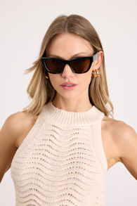 Mystique Black Cat-Eye Sunglasses 1