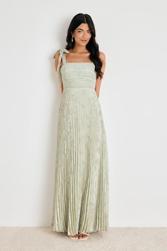 Sage Floral Burnout Dress - Pleated Maxi Dress - Sage Maxi Dress - Lulus Sage Floral Burnout Dress - Pleated Maxi Dress - Sage Maxi Dress - Lulus