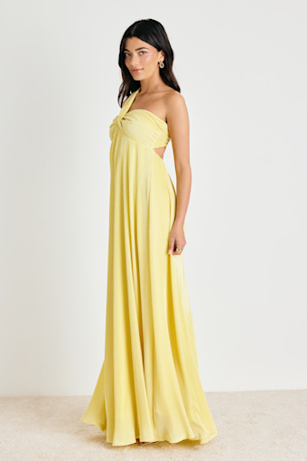 Georgianna Light Yellow Plisse Maxi Dress 4
