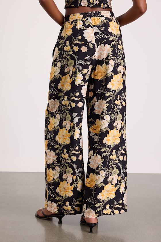 Taelyn Black Multi Floral Wide-Leg Pants - thumbnail 3