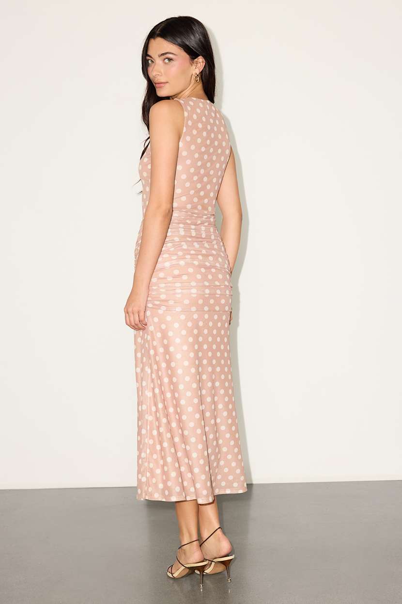 AFRM LOS ANGELES Loren Floral Print Sleeveless Dress in Praline Dots at Nordstrom Rack, Size X-Large AFRM LOS ANGELES Loren Floral Print Sleeveless Dress in Praline Dots at Nordstrom Rack, Size X-Large