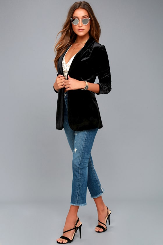 Amani Black Velvet Blazer 2