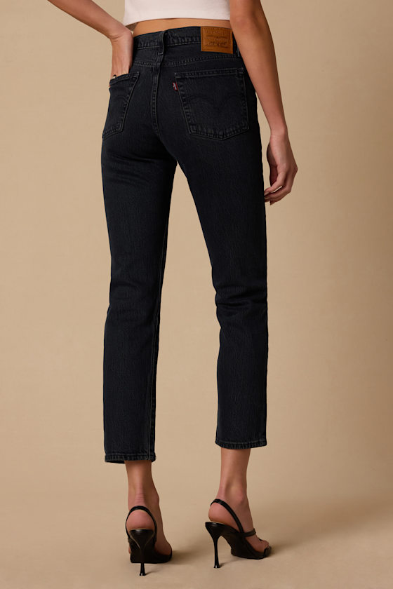 Wedgie Straight Black High-Rise Cropped Jeans - thumbnail 4