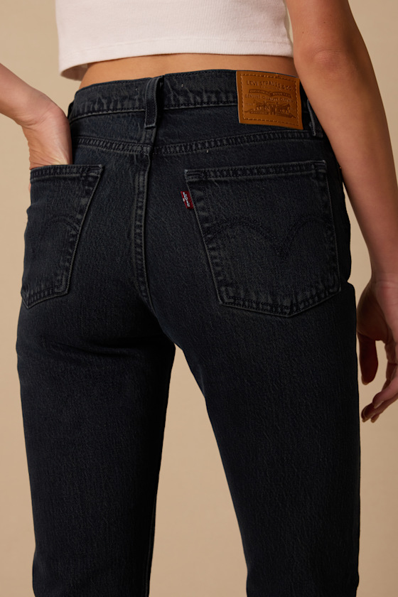 Wedgie Straight Black High-Rise Cropped Jeans - thumbnail 5
