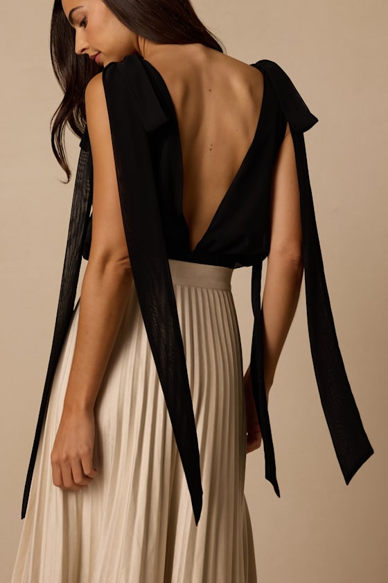 Leonie Black Tie-Strap Bodysuit 3