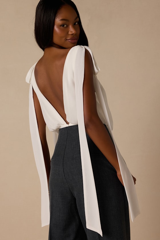 Leonie Ivory Tie-Strap Bodysuit 2