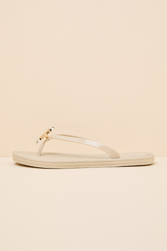 Nina Beige Starfish Flip Flops 2