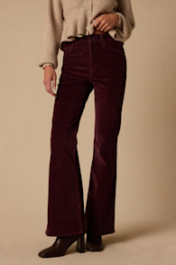 Ribcage Chocolate Brown Corduroy Flare Jeans 1
