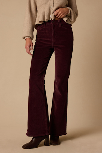 Ribcage Chocolate Brown Corduroy Flare Jeans 1