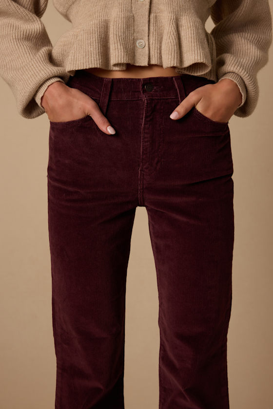 Ribcage Chocolate Brown Corduroy Flare Jeans - thumbnail 3