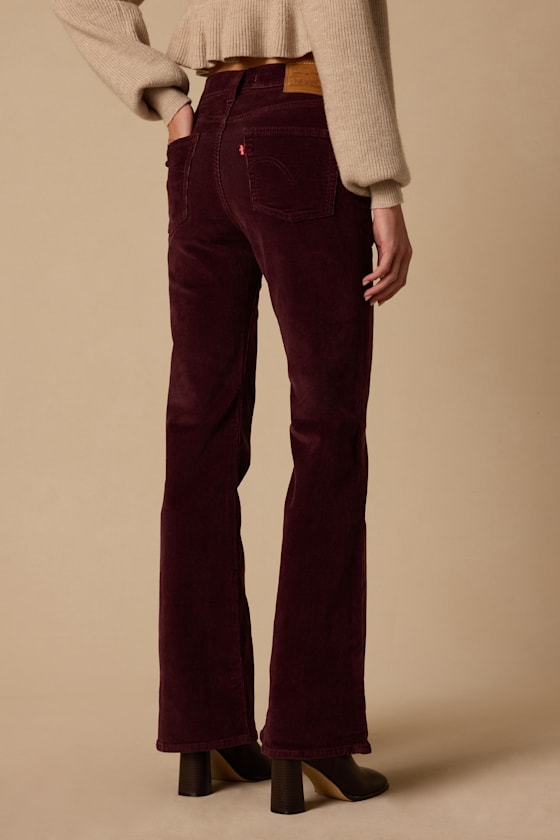 Ribcage Chocolate Brown Corduroy Flare Jeans - thumbnail 4