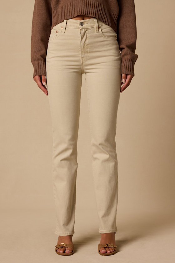 Ribcage Slim Cream High-Rise Jeans 2