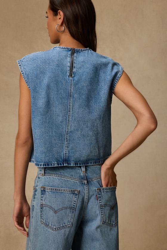 Denim Medium Wash Tee 2