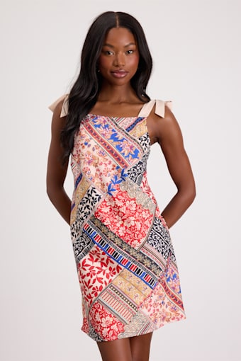 Ximena Multi Print Tie-Strap Mini Dress 1
