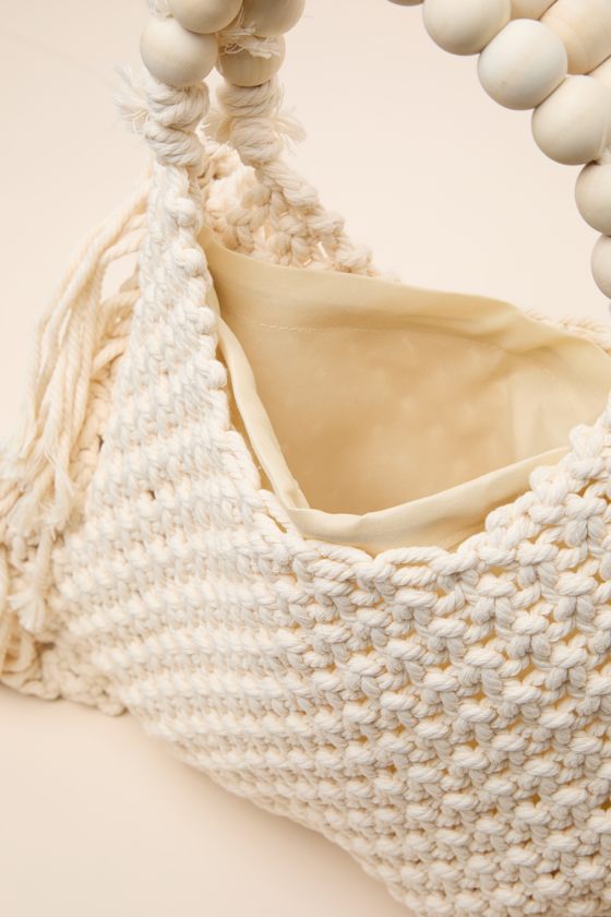 Stenny Ivory Woven Fringe Tote Bag - thumbnail 6
