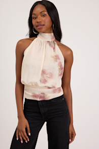Mariana Ivory Floral Tie-Back Top 1
