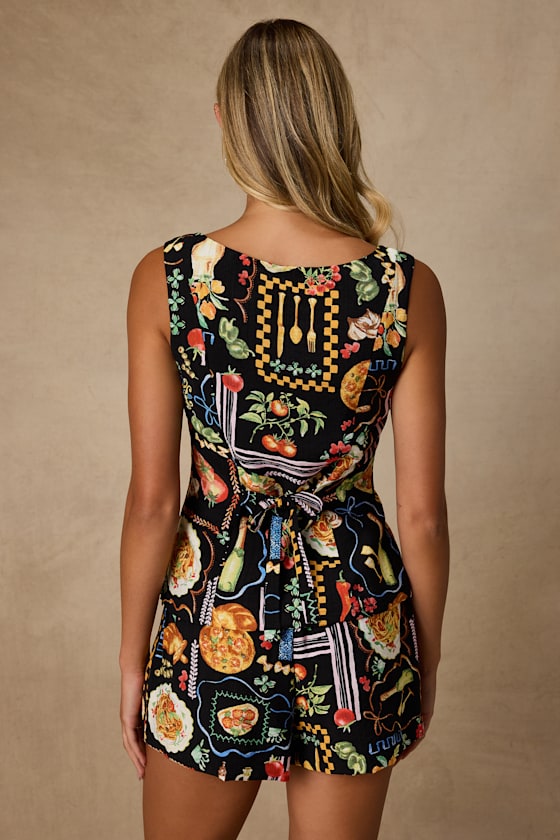 Ciao Bella Black Multi Convo Print Boat Neck Top 2