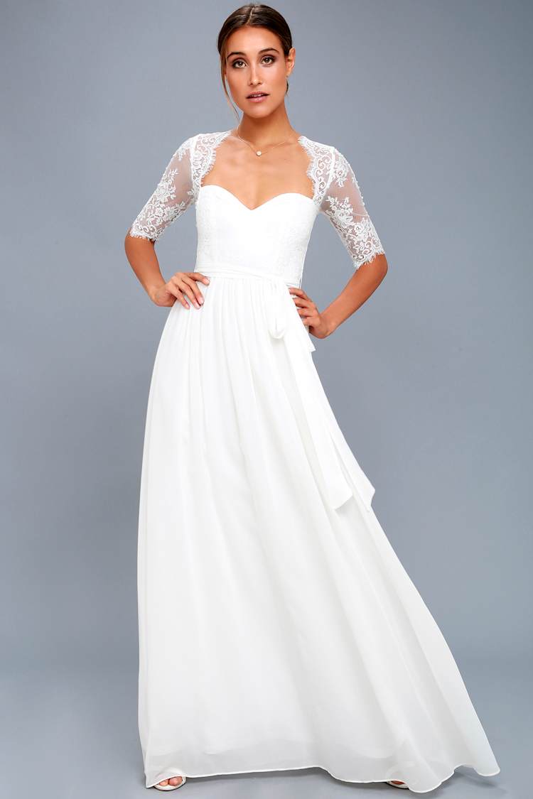 Lovely White Dress - Lace Maxi Dress - White Gown - Lulus Lovely White Dress - Lace Maxi Dress - White Gown - Lulus
