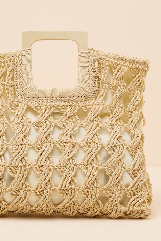 Kenley Beige Raffia Tote Bag - thumbnail 5