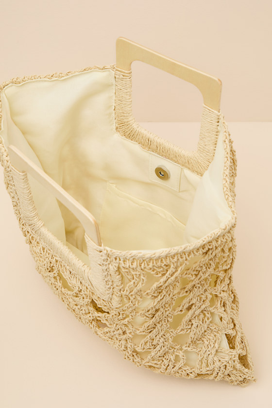 Kenley Beige Raffia Tote Bag - thumbnail 6