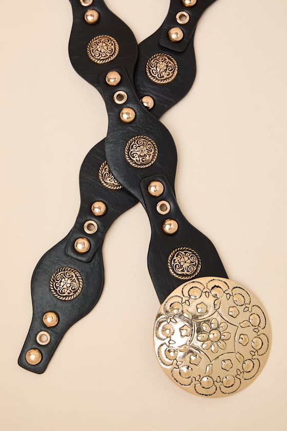 Winx Black Studded Concho Belt - thumbnail 4