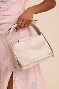 Britney Champagne Satin Bow Handbag 1
