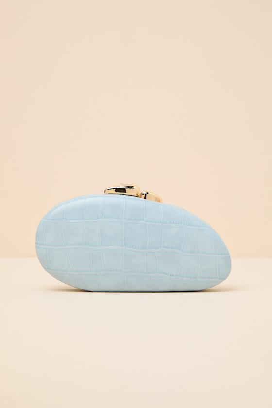 Dario Light Blue Asymmetrical Crossbody Clutch 2