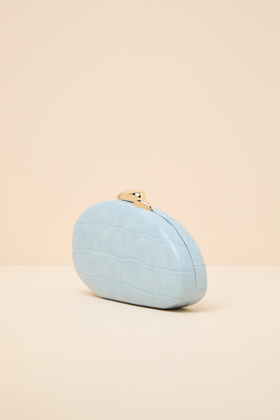 Dario Light Blue Asymmetrical Crossbody Clutch - thumbnail 6