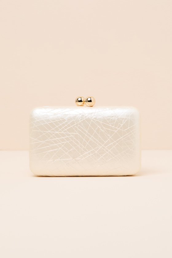 Adera Ivory Textured Crossbody Clutch 1