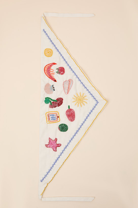 Hampton Drive White Multi Beaded Head Scarf - thumbnail 4