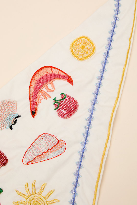 Hampton Drive White Multi Beaded Head Scarf - thumbnail 5