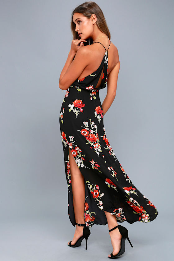 Garden Court Black Floral Print Maxi Dress 3