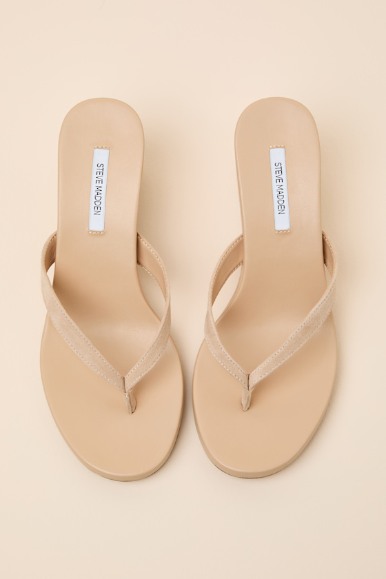 Playing Sand Suede Thong Wedge Sandals - thumbnail 4