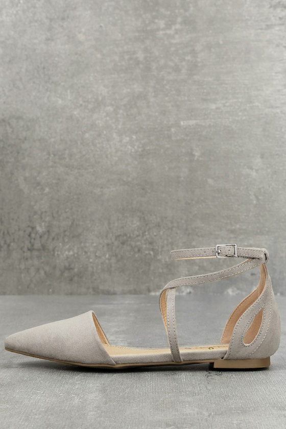 Rayna Grey Suede Pointed Flats 2