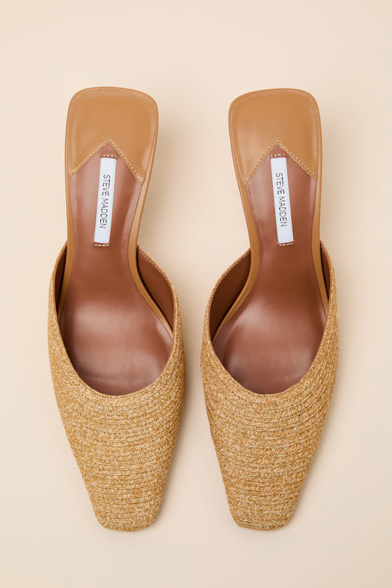 Alyse Natural Raffia Pointed-Toe Mule Pumps - thumbnail 5