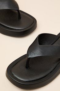 Mallorca Black Platform Thong Sandals 7